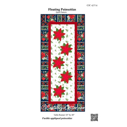 Cover image of pattern for Floating Poinsettias table runner.