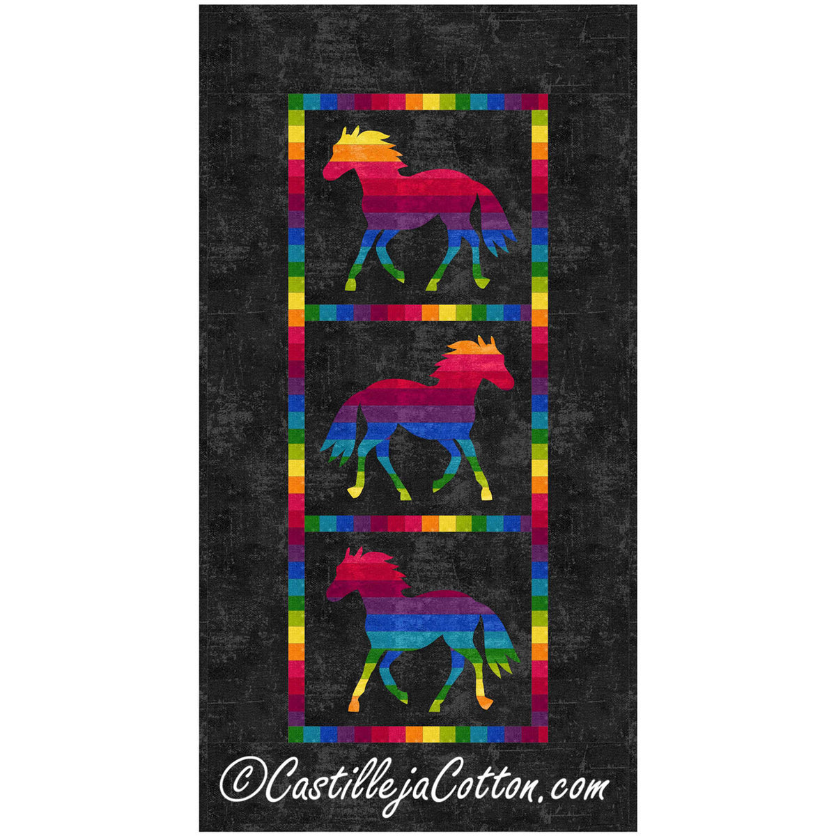 Variegated Ponies Wall Hanging Pattern CJC-433510w  - Wholesale Product