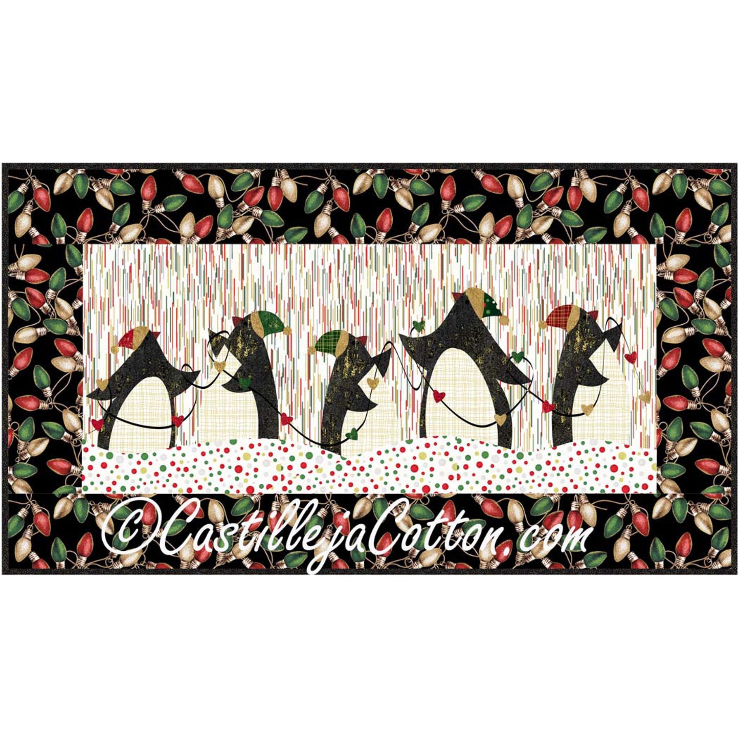 Penguins Hanging the Lights Quilt Pattern CJC-441430w  - Wholesale Product