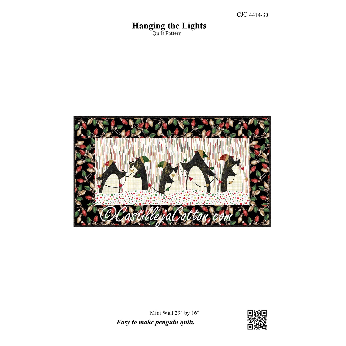 Penguins Hanging the Lights Quilt Pattern CJC-441430w  - Wholesale Product