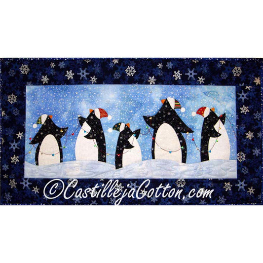 Penguins Hanging the Lights Quilt CJC-4414e - Downloadable Pattern