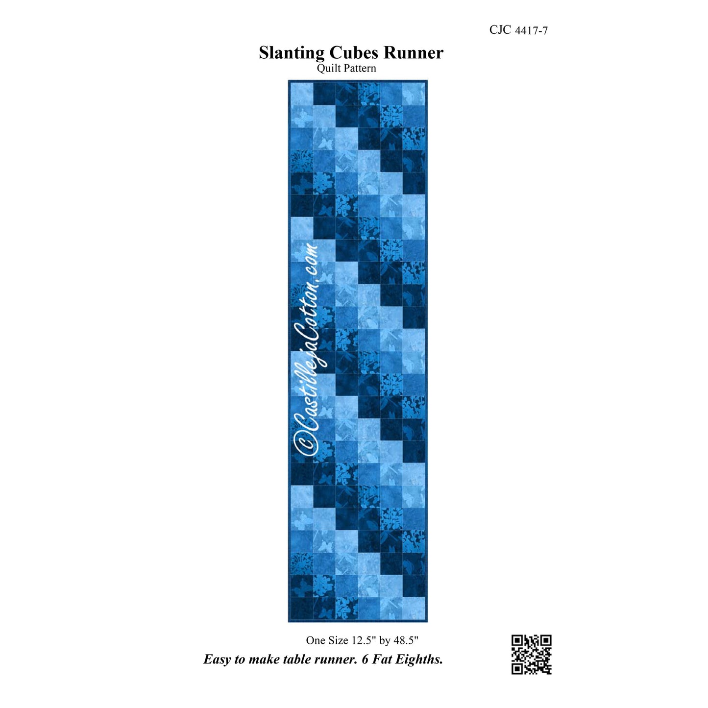 Slanting Cubes Table Runner Pattern CJC-4417 - Paper Pattern