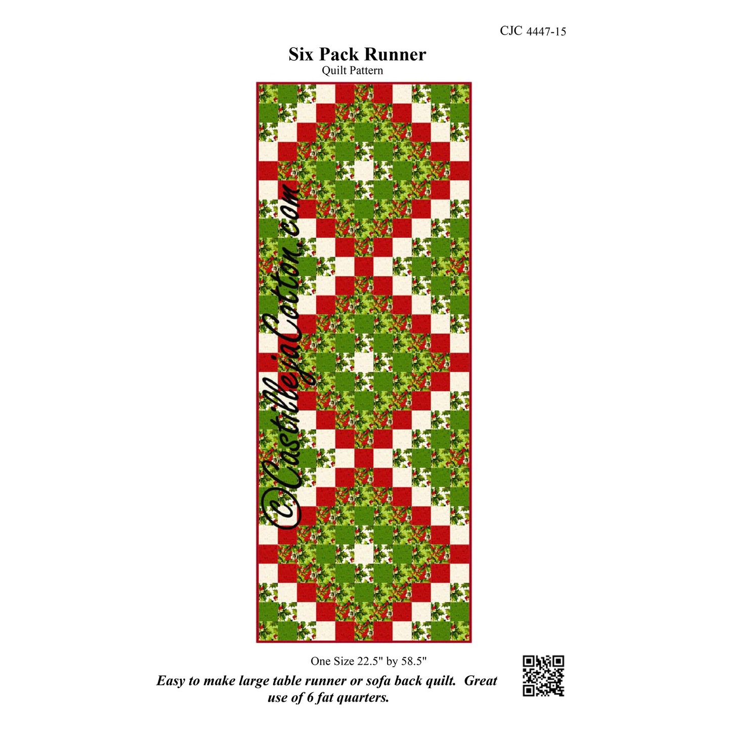 Six Pack Trip Table Runner CJC-4447e - Downloadable Pattern