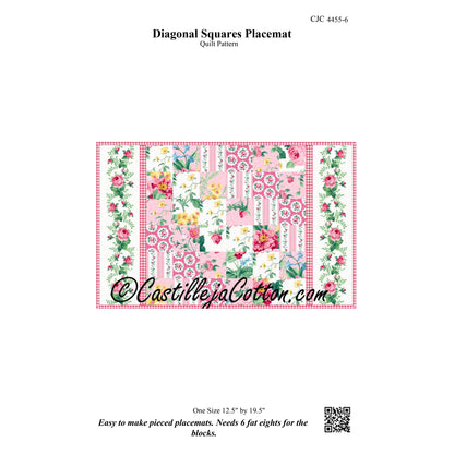 Diagonal Squares Placemat CJC-4455e - Downloadable Pattern
