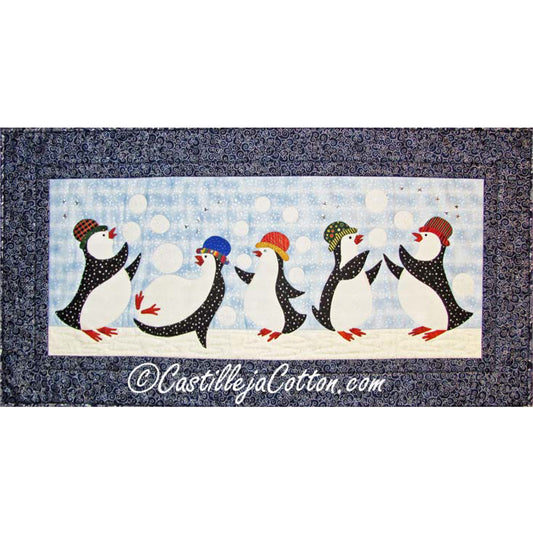Penguins Playing with Snow Balls Quilt Pattern CJC-4562 - Paper Pattern