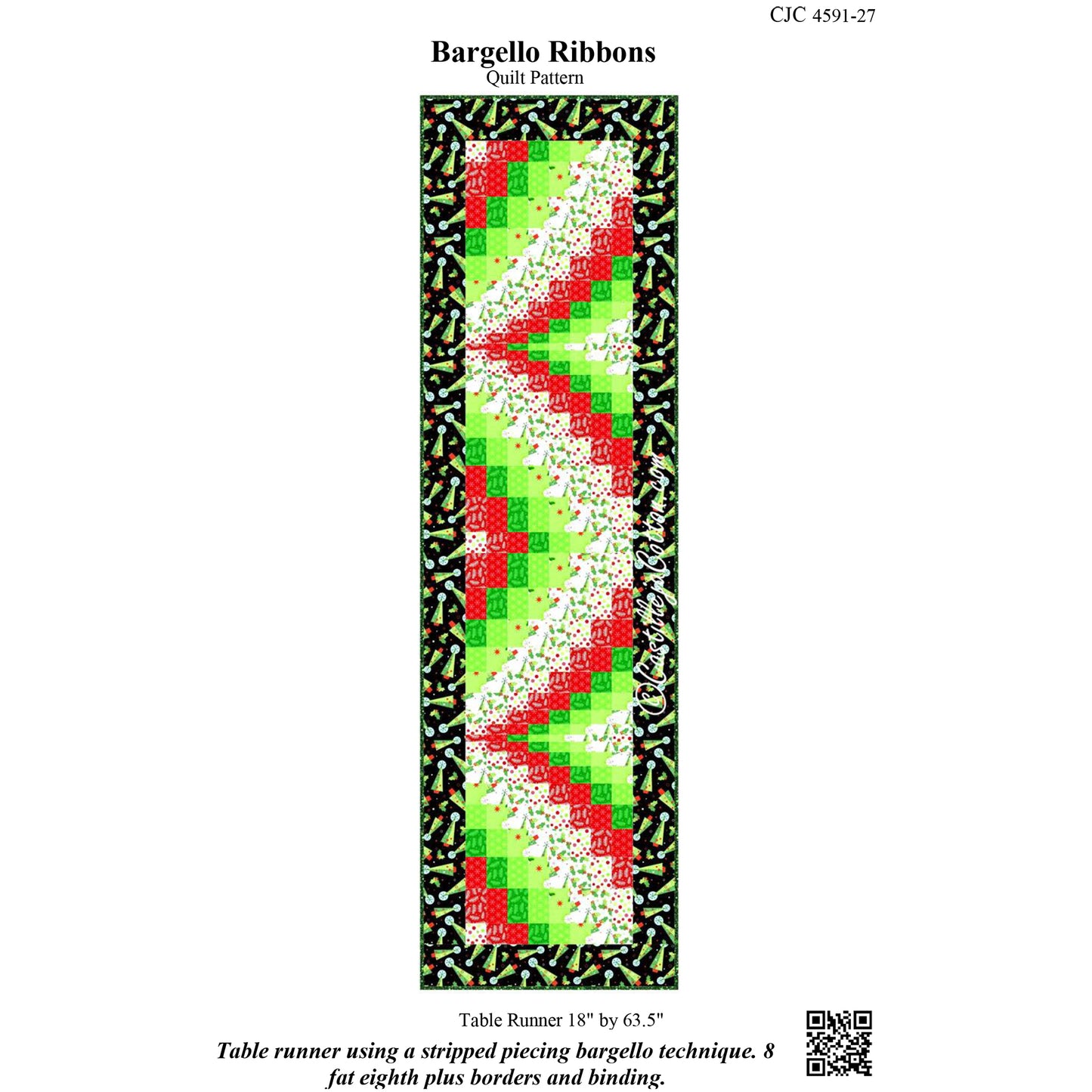 Cover image of pattern for Bargello Ribbons table runner.