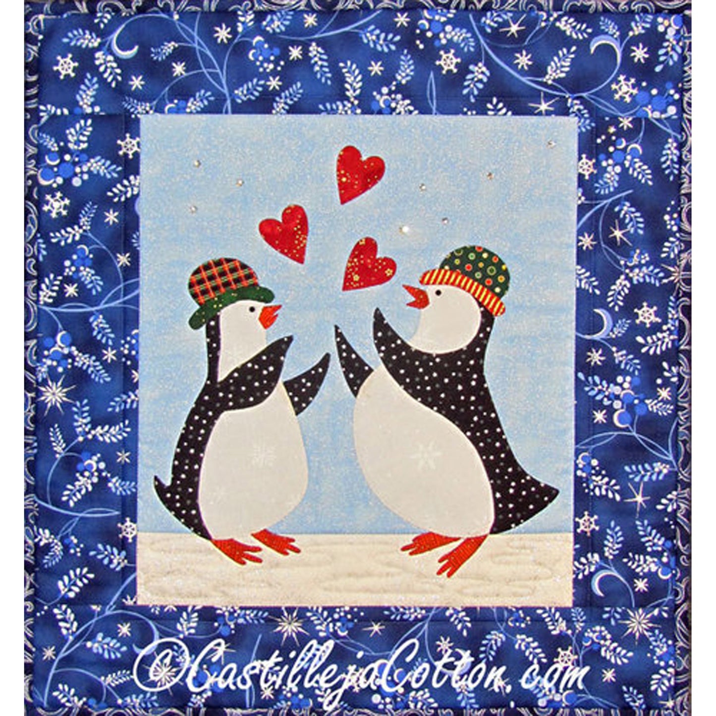 Penguins Catching Hearts Quilt Pattern CJC-4592 - Paper Pattern