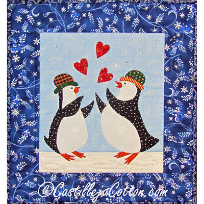 Penguins Catching Hearts Quilt CJC-4592e - Downloadable Pattern