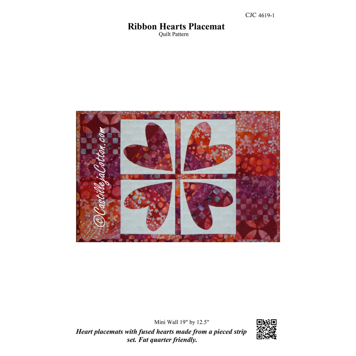 Ribbon Hearts Placemats CJC-4619e - Downloadable Pattern