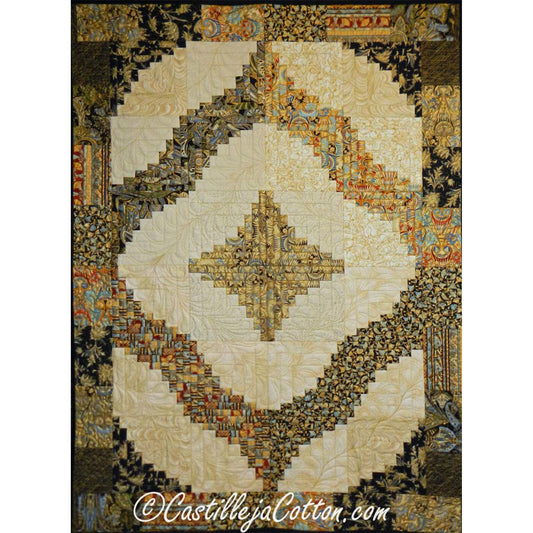 Spiral Log Cabin Quilt CJC-4623e - Downloadable Pattern