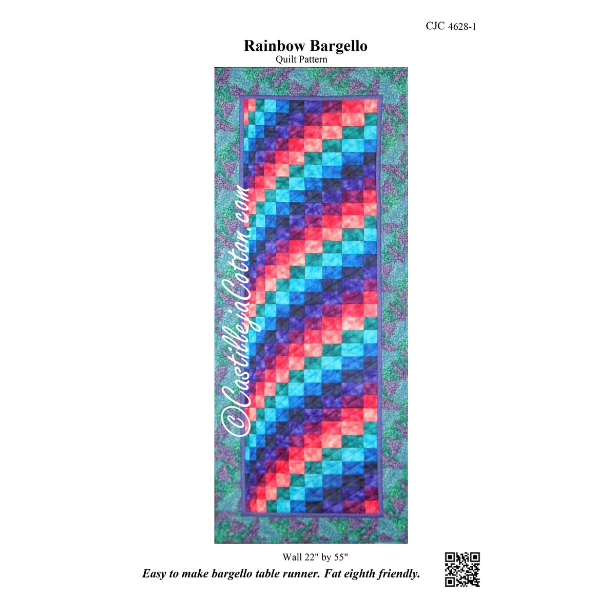 Rainbow Bargello Table Runner CJC-4628e - Downloadable Pattern