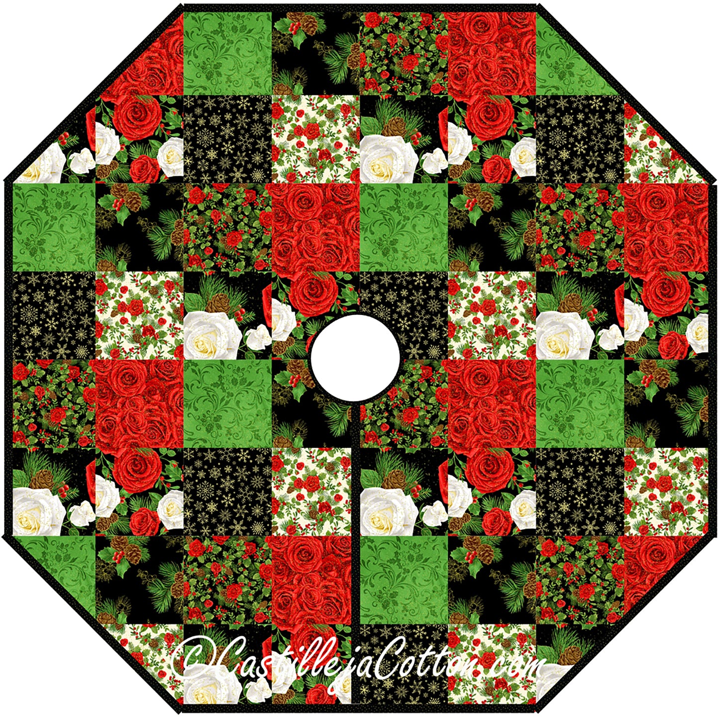 Christmas Rose Tree Skirt CJC-46394e - Downloadable Pattern