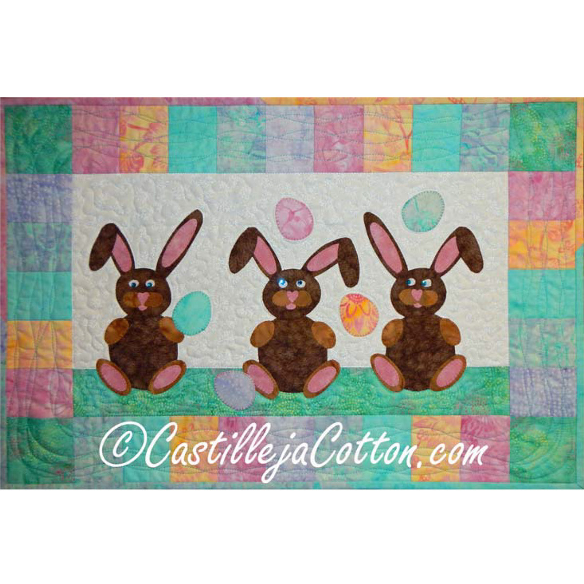 Bunnies Juggling Eggs Quilt CJC-4663e - Downloadable Pattern