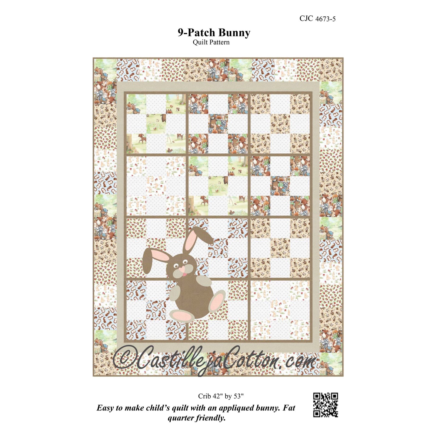 9-Patch Bunny Quilt CJC-46735e - Downloadable Pattern