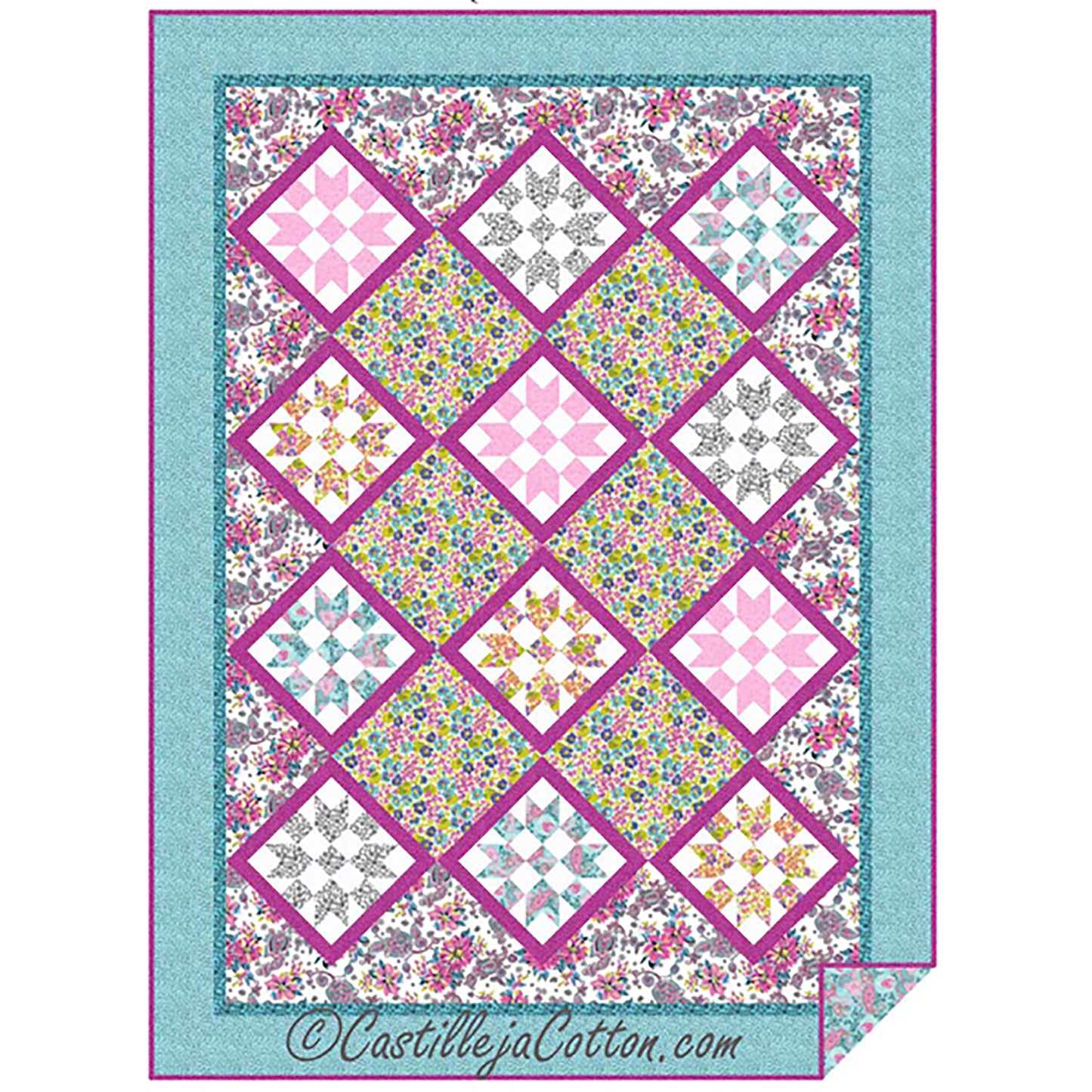 Sister's Garden Twin Quilt CJC-469112e - Downloadable Pattern