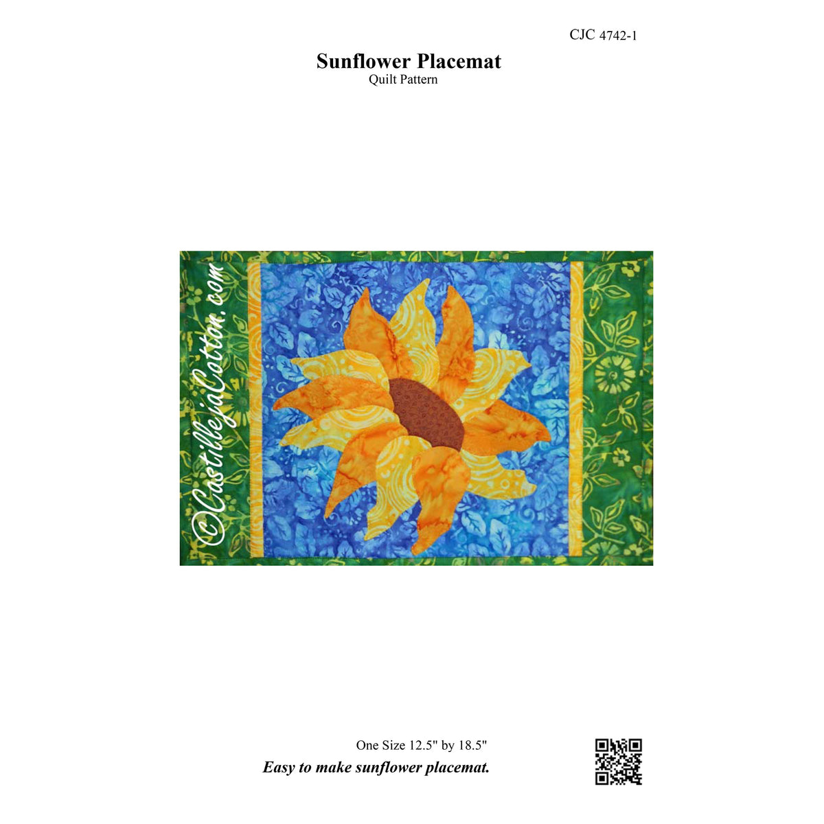 Sunflower Placemat Pattern CJC-4742 - Paper Pattern
