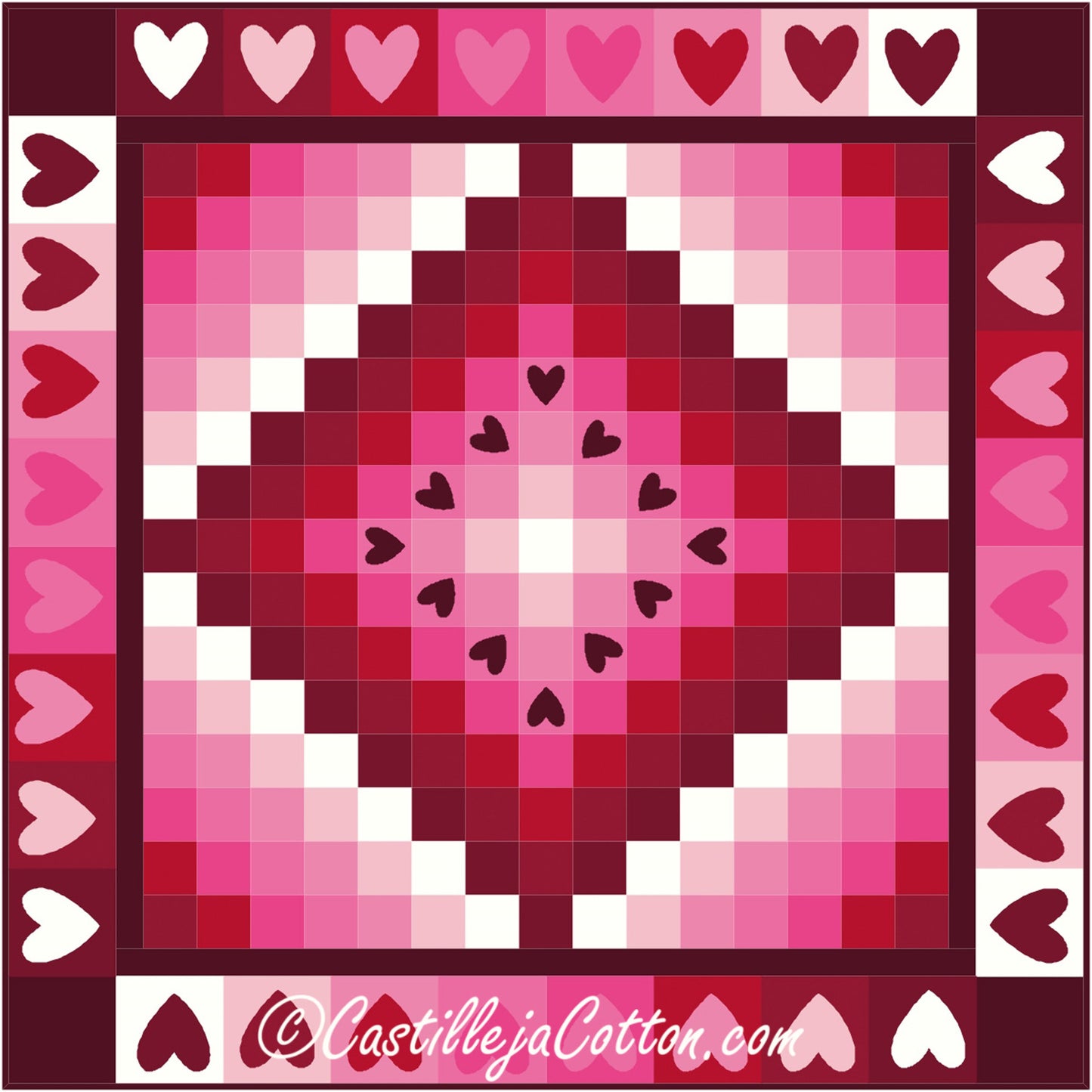 Floating Hearts Quilt CJC-4778e - Downloadable Pattern