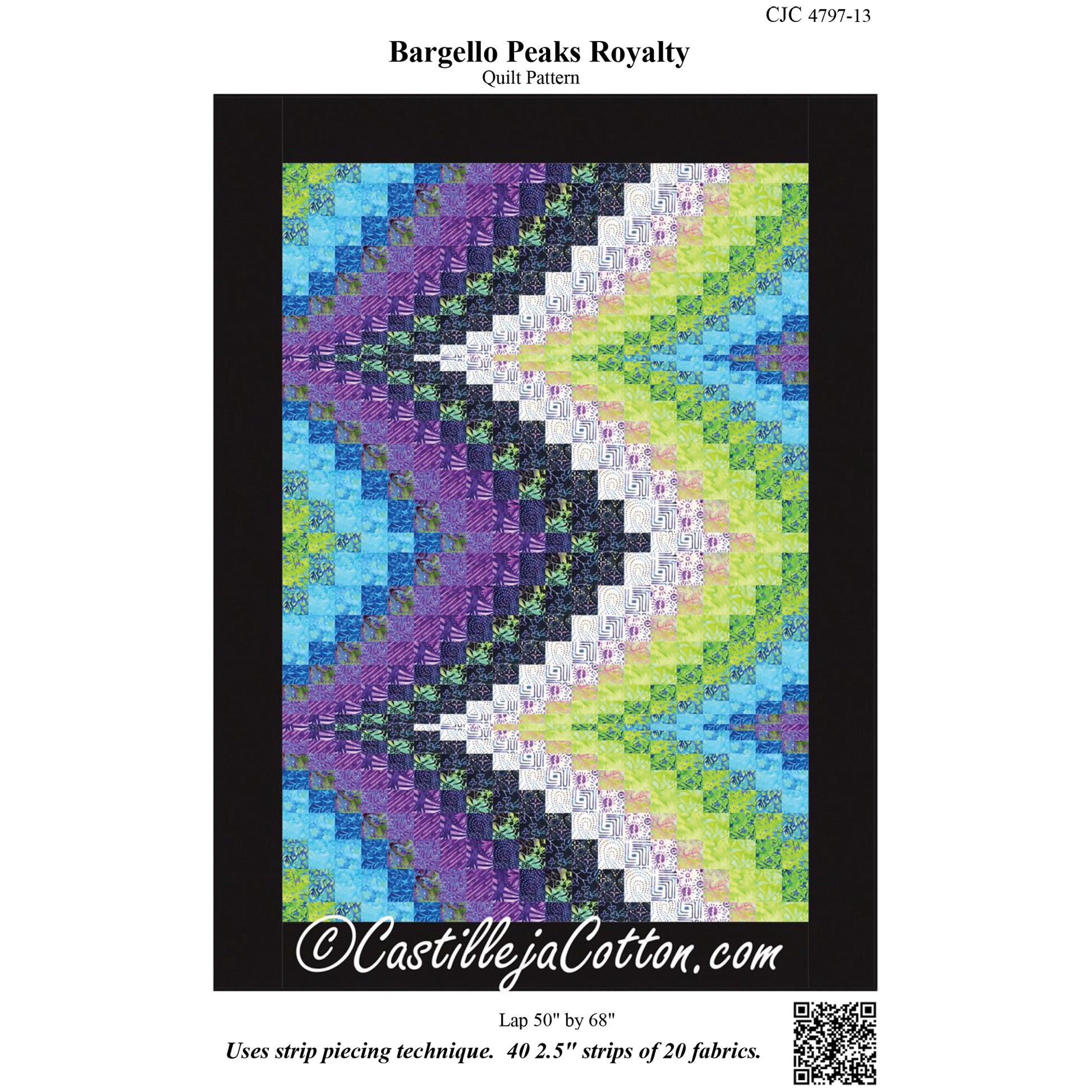 Image of pattern cover for Bargello Peaks Royalty Quilt.