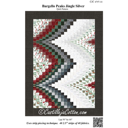 Cover image of pattern for Bargello Peaks Jingle Silver Quilt.