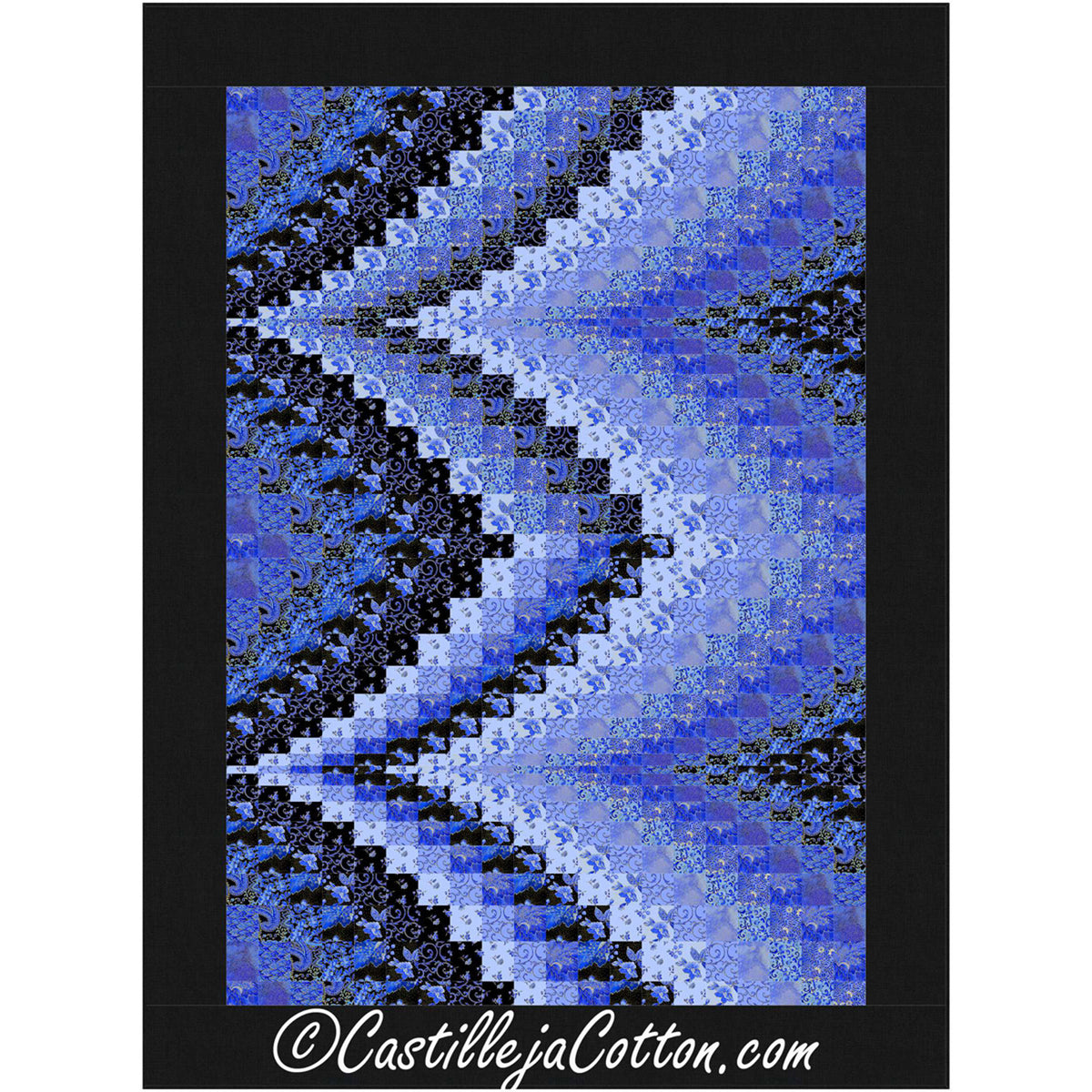 Bargello Peaks Sapphire Quilt Pattern CJC-47978 - Paper Pattern