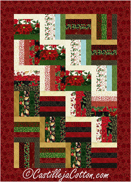 Jingle Rail Fence Quilt CJC-48366e - Downloadable Pattern