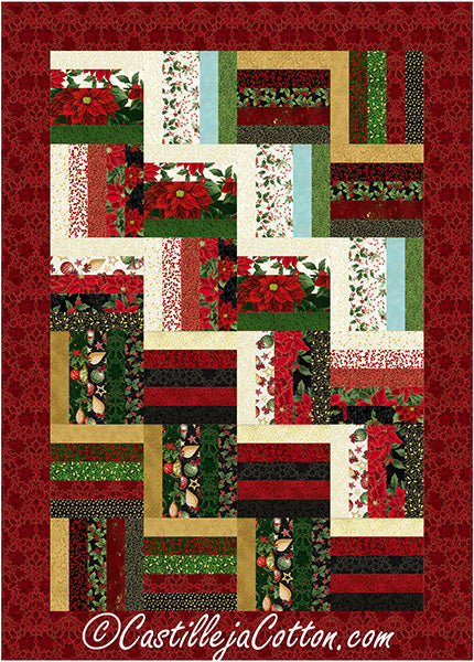 Jingle Rail Fence Quilt Pattern CJC-48366 - Paper Pattern