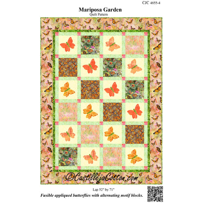 Cover image of pattern for Mariposa Garden Quilt.