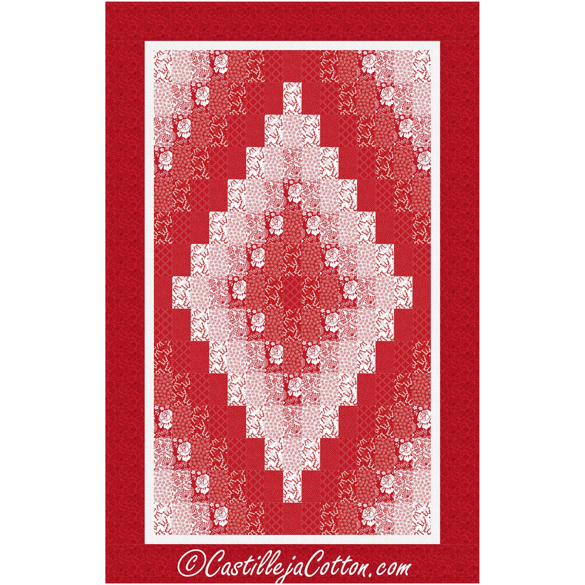Redwork Diamond Lap Quilt Pattern CJC-486313 - Paper Pattern ...