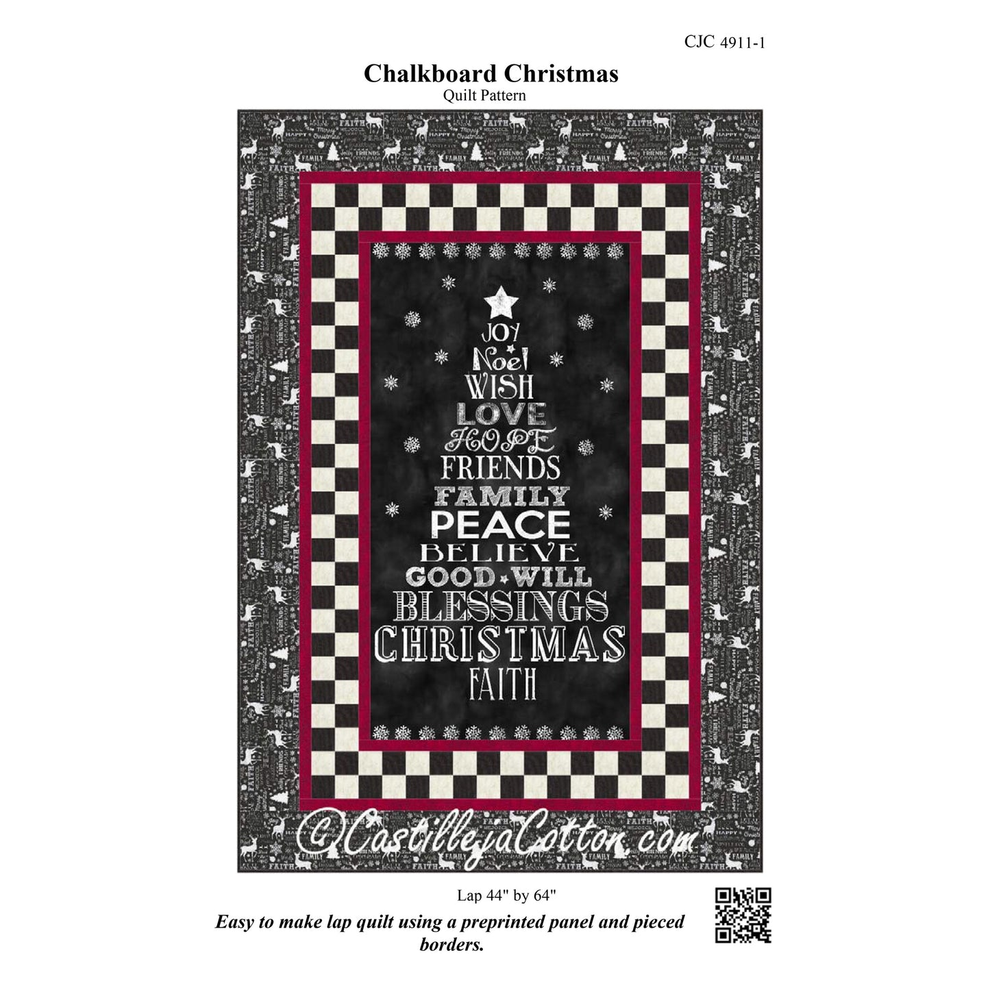 Chalkboard Christmas Quilt CJC-49111e - Downloadable Pattern
