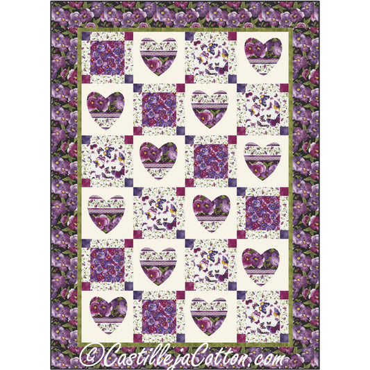 Hearts & Squares Quilt Pattern CJC-49161 - Paper Pattern