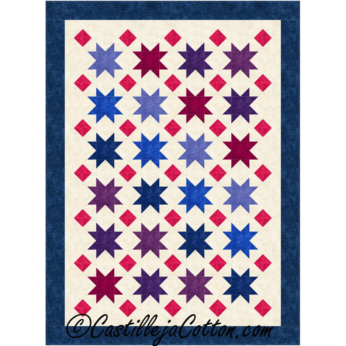 Floating Stars and Diamonds Quilt CJC-49351e - Downloadable Pattern