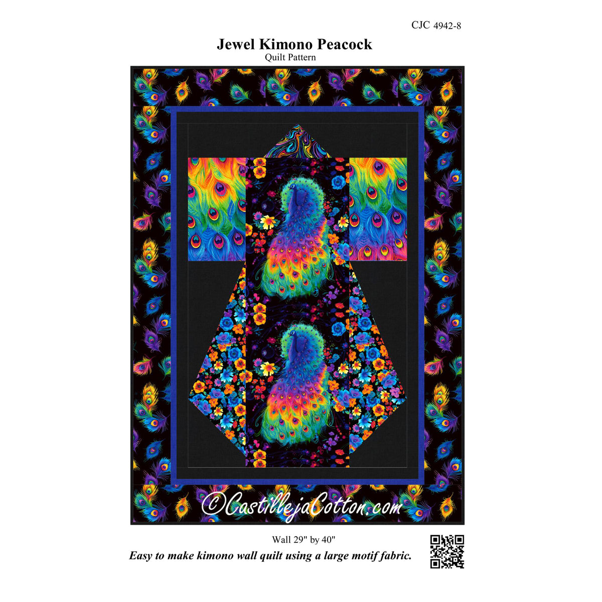 Jewel Kimono Peacock Quilt CJC-49428e - Downloadable Pattern