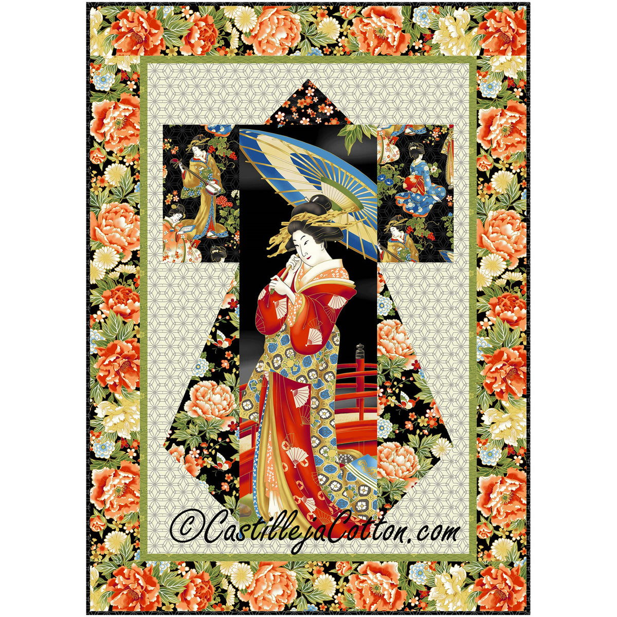 Kyoto Gardens Kimono Wall Hanging Quilt Pattern CJC-49429 - Paper Pattern