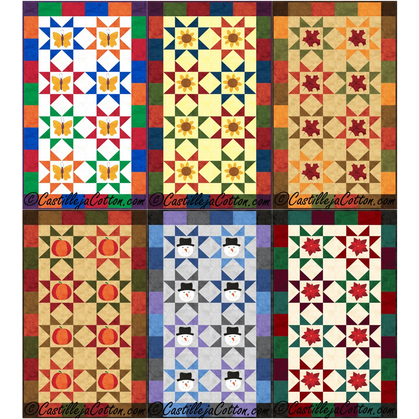 Starry Seasonal Runner Two Quilt CJC-49590e - Downloadable Pattern