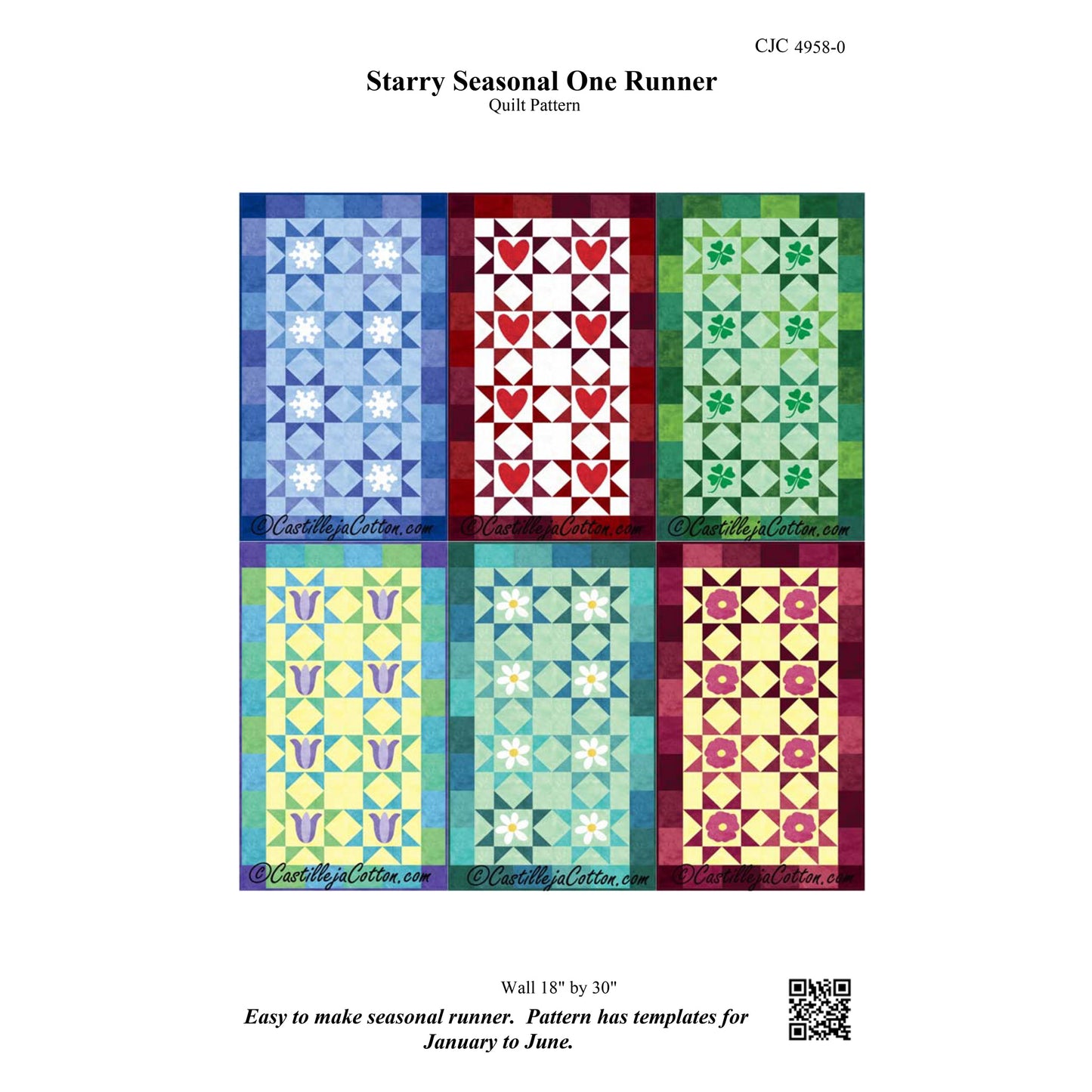 Starry Seasonal Runner One Quilt Pattern CJC-49580 - Paper Pattern