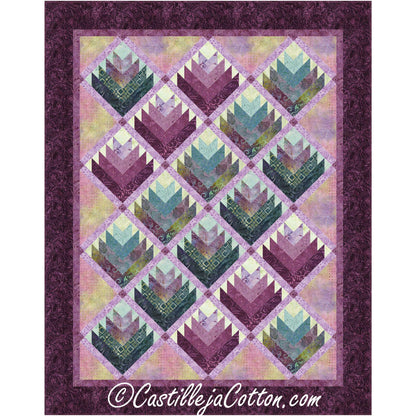 Log Cabin Flowers Quilt CJC-49662e - Downloadable Pattern