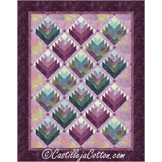 Log Cabin Flowers Quilt CJC-49662e - Downloadable Pattern