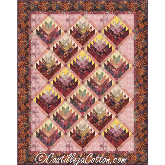 Log Cabin Flowers Quilt Pattern CJC-4966 - Paper Pattern
