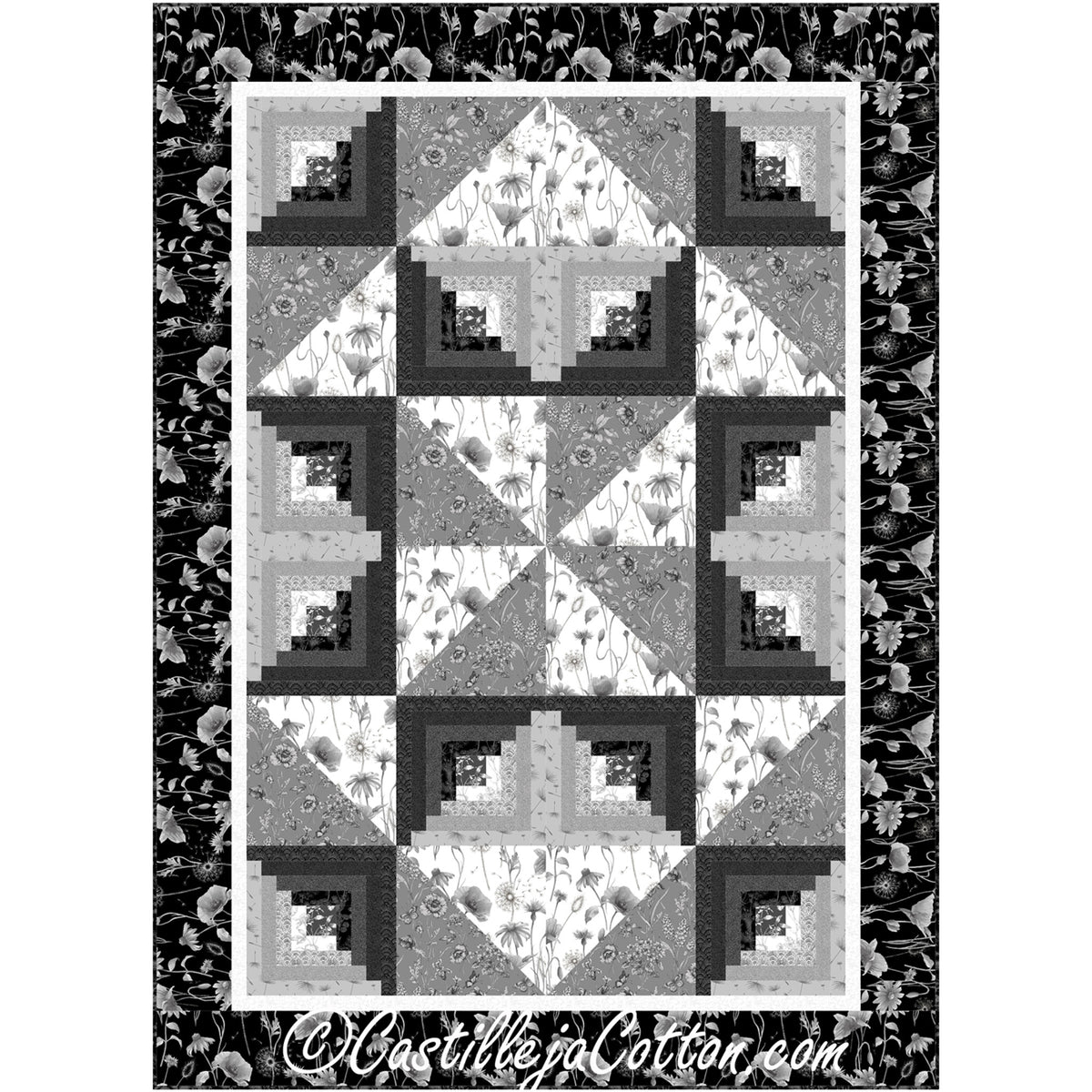 Pinwheel Star Graphite Quilt CJC-49695e - Downloadable Pattern