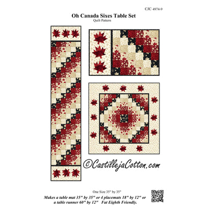Oh Canada Sixes Table Set Pattern CJC-49749 - Paper Pattern