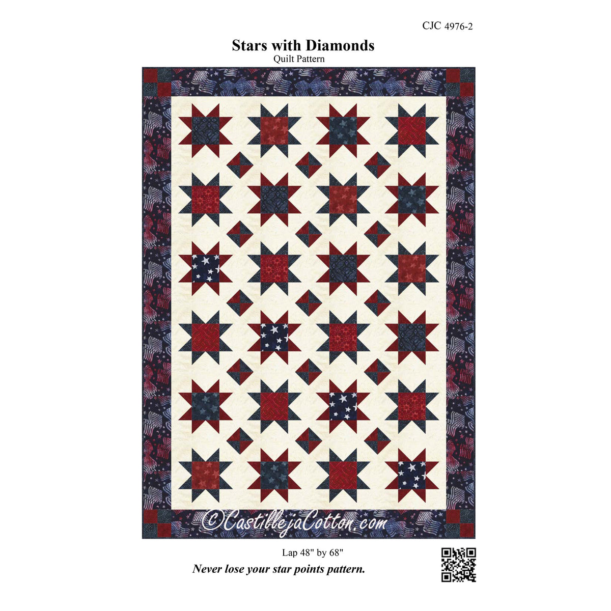 Stars with Diamonds Quilt Pattern CJC-49762 - Paper Pattern