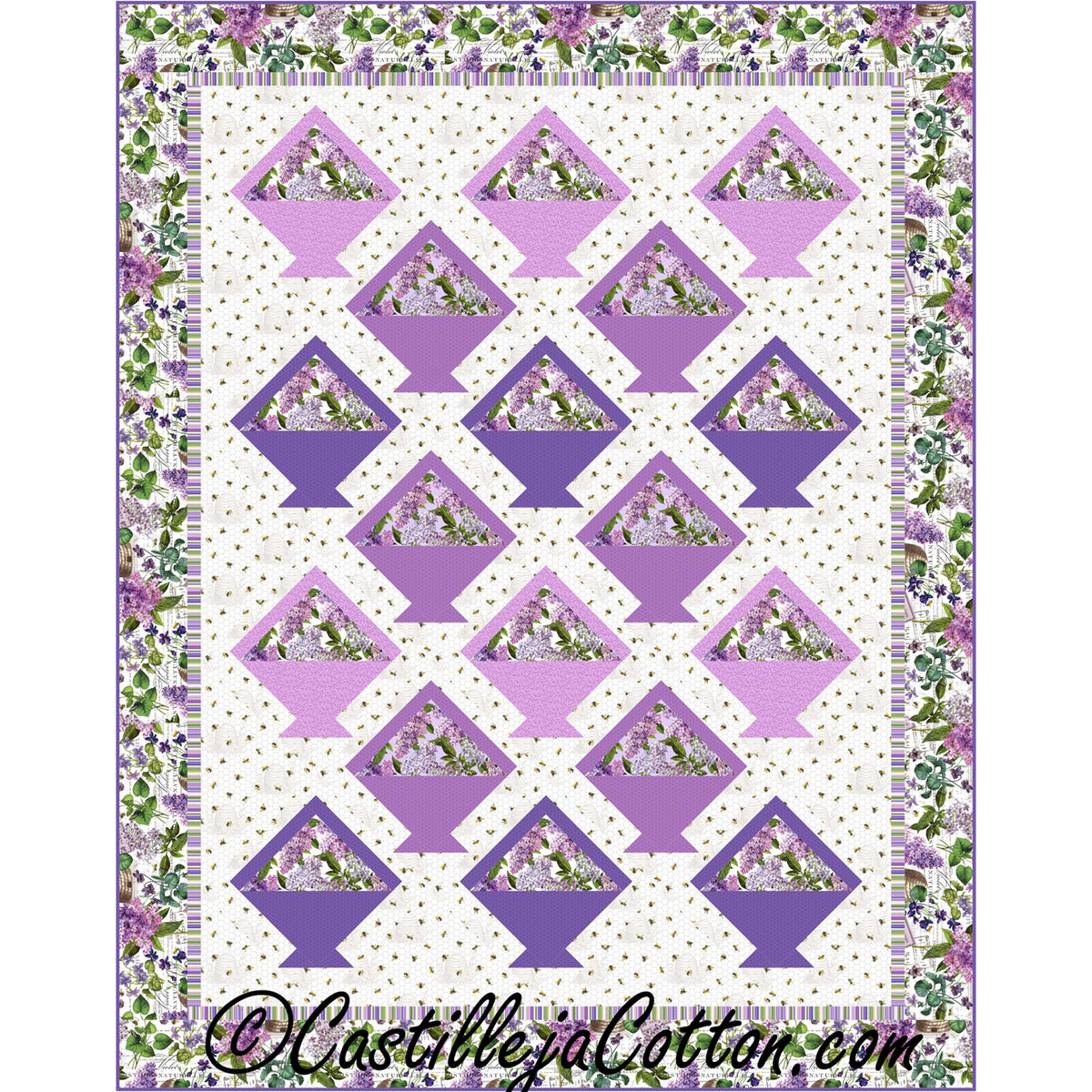 Floral Baskets Quilt CJC-49792e - Downloadable Pattern