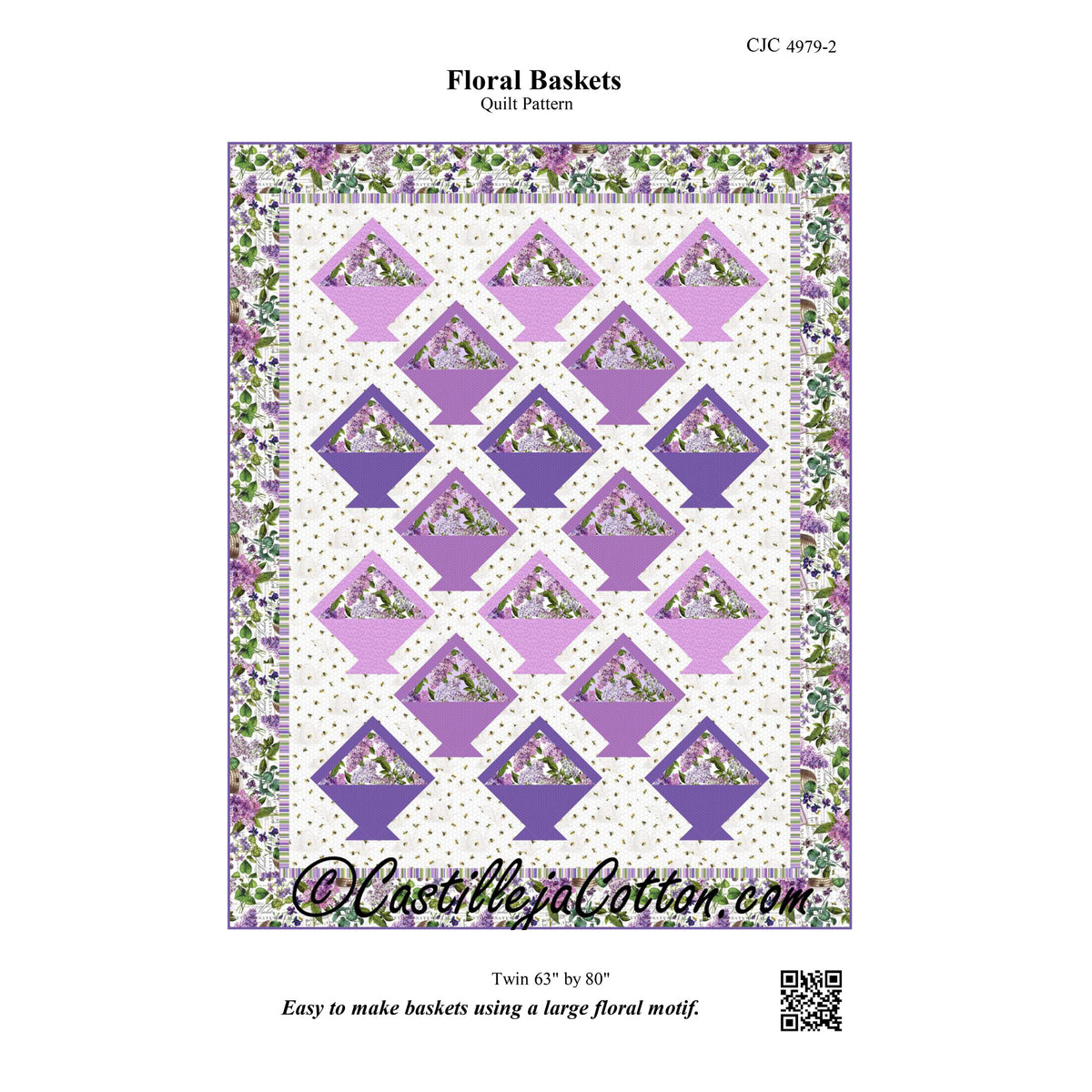 Floral Baskets Quilt CJC-49792e - Downloadable Pattern