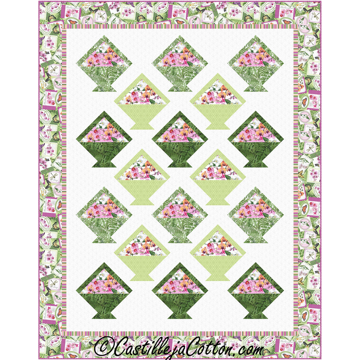 Floral Baskets Quilt CJC-49793e - Downloadable Pattern