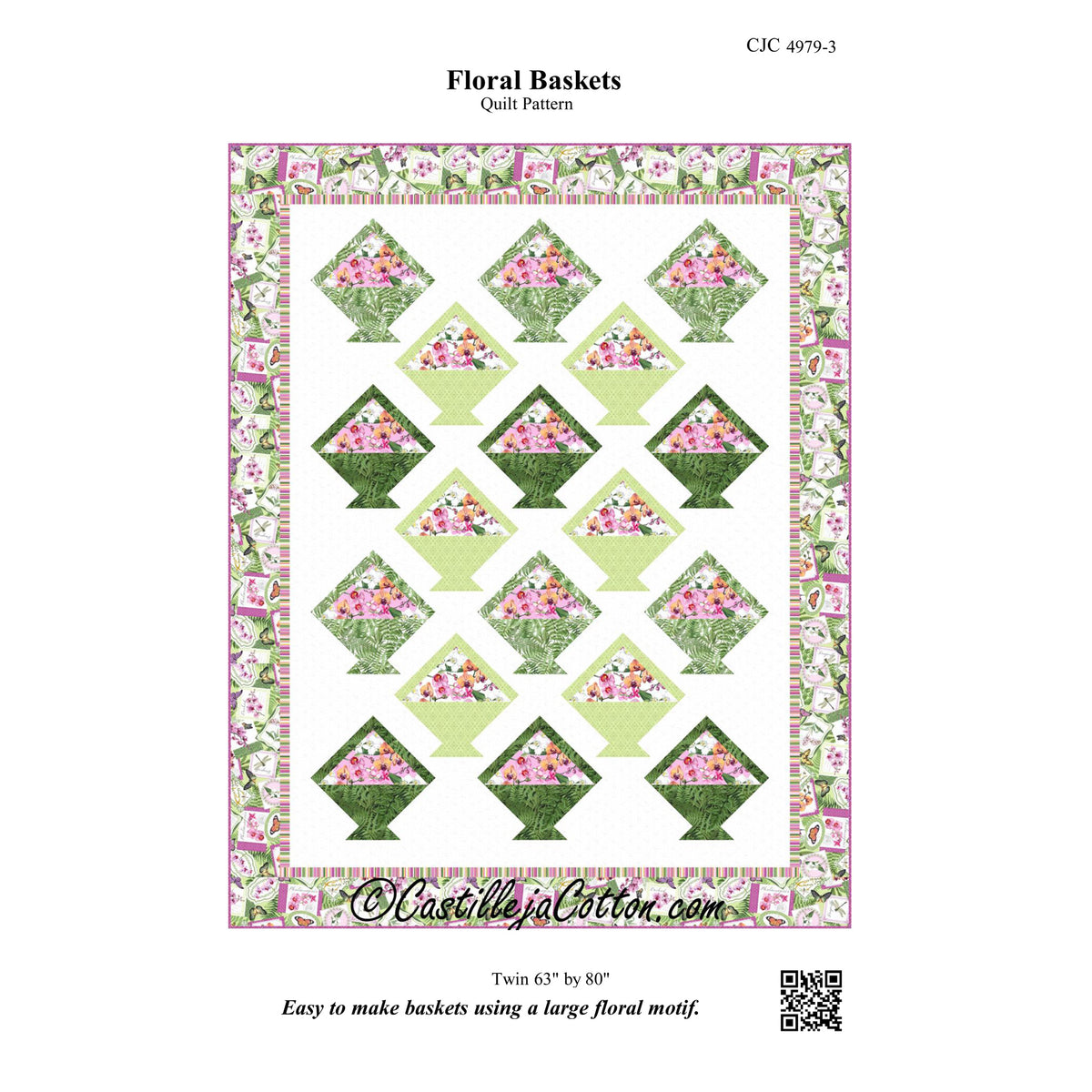 Floral Baskets Quilt CJC-49793e - Downloadable Pattern