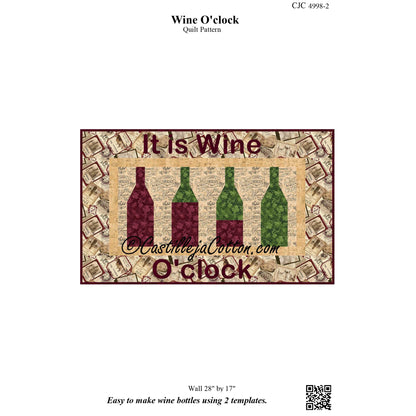 Cover image of pattern for Wine O'Clock wall hanging quilt.