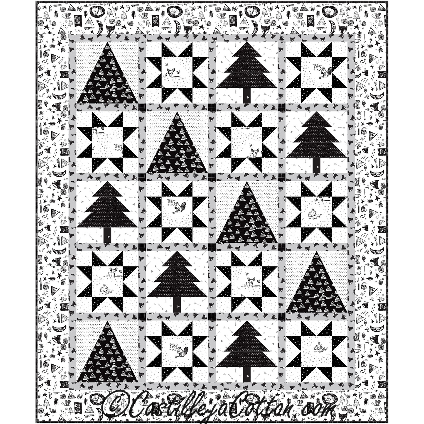 Starry Teepees Quilt CJC-5010e - Downloadable Pattern