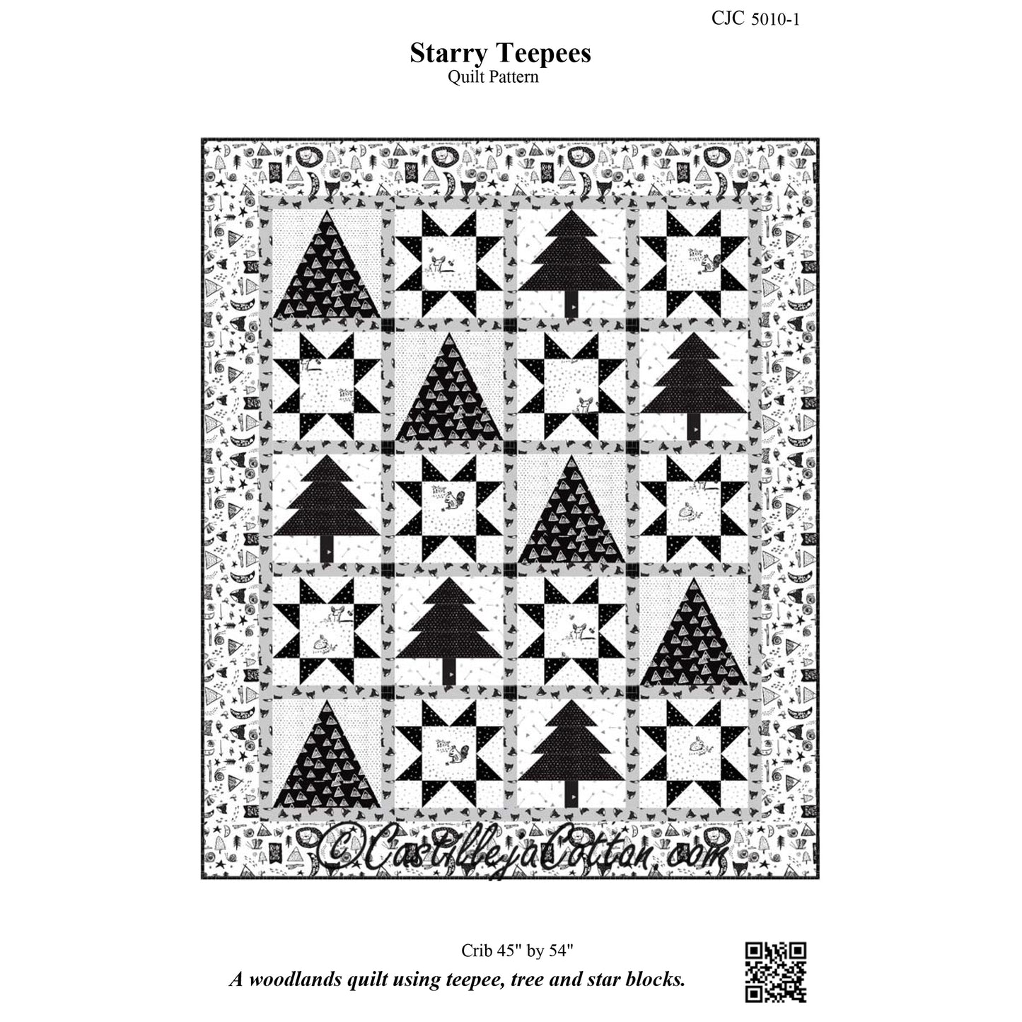Starry Teepees Quilt CJC-5010e - Downloadable Pattern