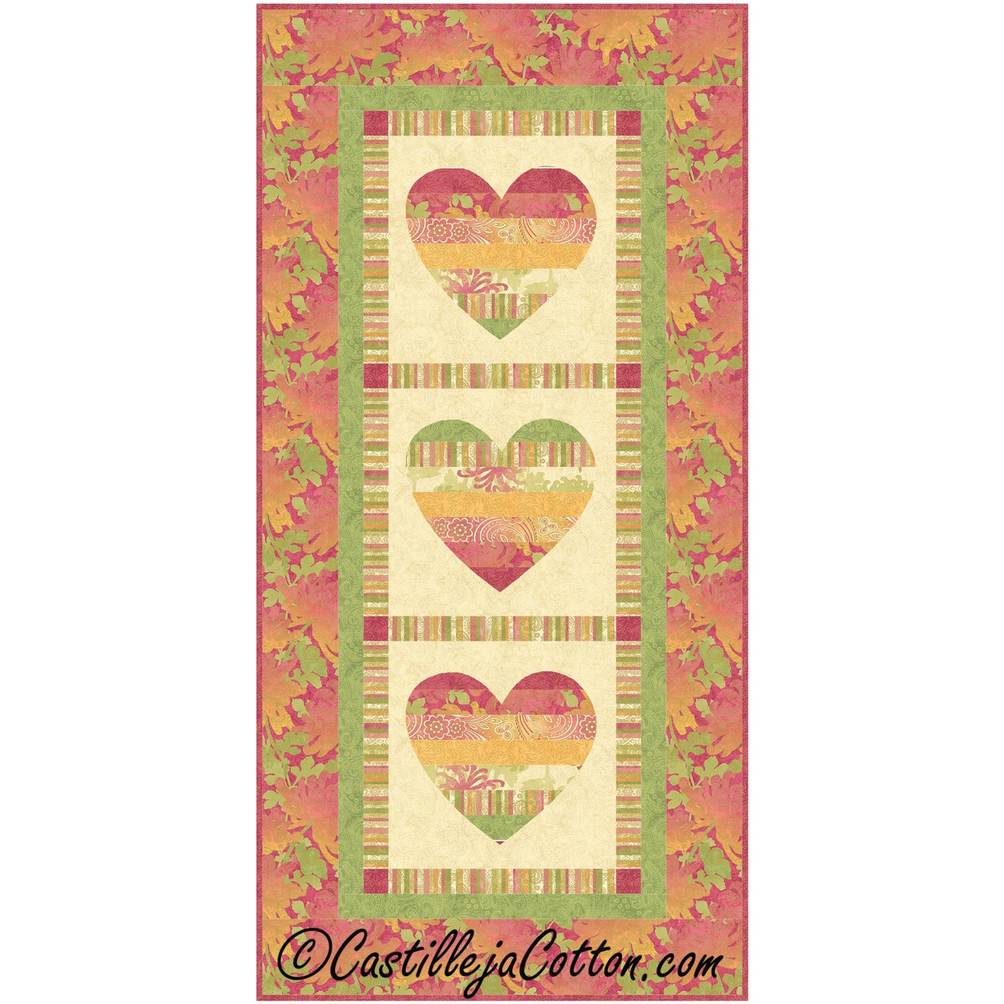 Whimsical Hearts Table Runner CJC-5051e - Downloadable Pattern