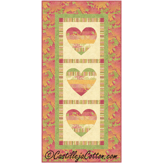 Whimsical Hearts Table Runner CJC-5051e - Downloadable Pattern